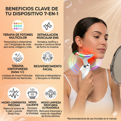 Masajeador Facial LED 7 en 1